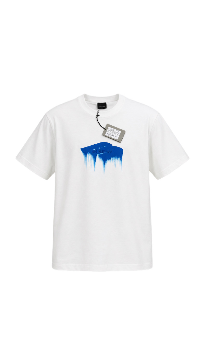 BAL Blue Drip Logo T-Shirt – White