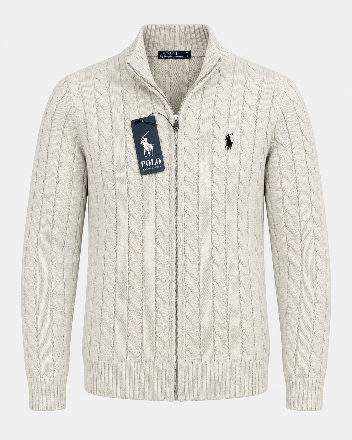 Polo Zipper Cable Knit